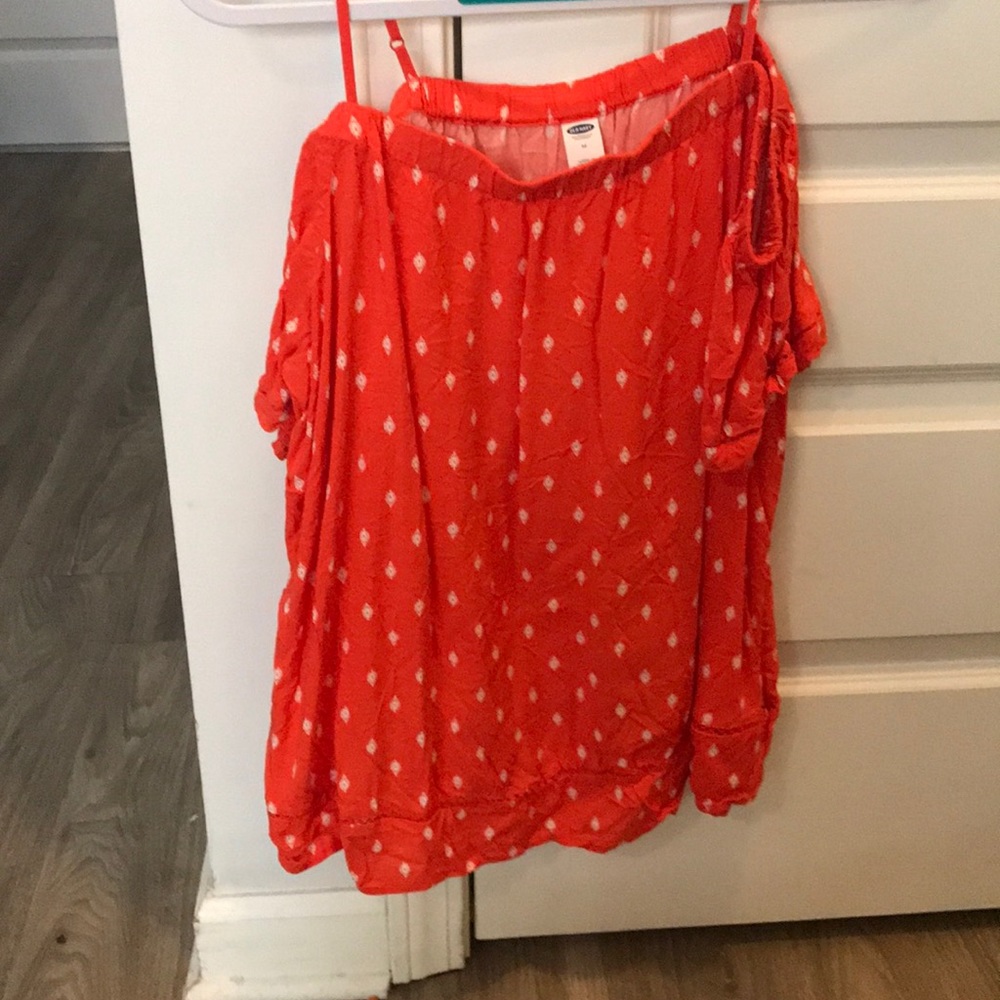 Orange patterned tank top